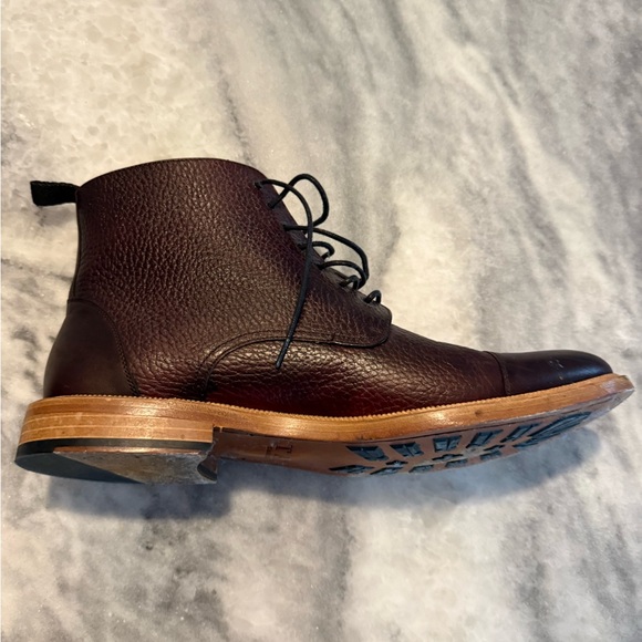 TAFT Jack Boot Burgundy Pebble Grain Leather - Size 46 (US 13) - Picture 3 of 6